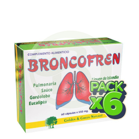 Pack 6x Broncofren 60 Cápsulas Golden Green