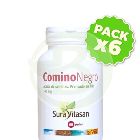 Pack 6x Comino Negro 60 Perlas Sura Vitasan