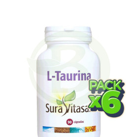 Pack 6x L-Taurina 500Mg. 90 Cápsulas Sura Vitasan