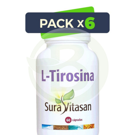 Pack 6x L-Tirosina 500Mg. 60 Cápsulas Sura Vitasan