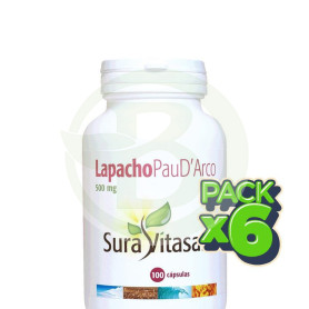 Pack 6x Lapacho Pau Darco 500Mg. 100 Cápsulas Sura Vitasan