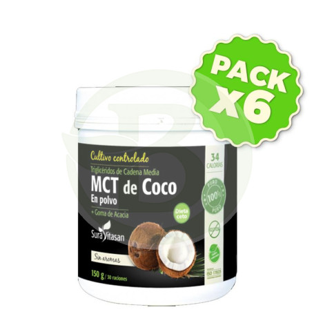 Pack 6x Mct Coco en Polvo 150Gr. Sura Vitasan