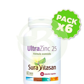 Pack 6x Ultra Zinc 25 90 Capsulas Sura Vitasan