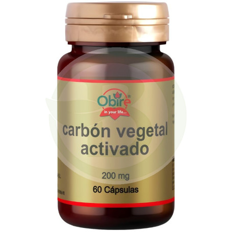 Carvão Vegetal Ativado 200Mg 60 cápsulas Obire