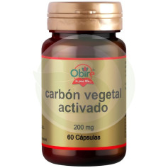 Carvão Vegetal Ativado 200Mg 60 cápsulas Obire