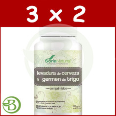 Pack 3x2 Comprimidos de germe de trigo e levedura de cerveja Soria Natural