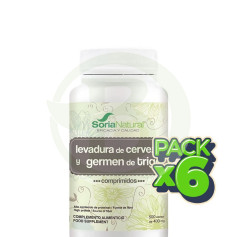 Pack 6x Comprimidos de germe de trigo e levedura de cerveja Soria Natural