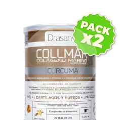Pacote com 2x Collmar Colágeno Marinho Cúrcuma Baunilha 300Gr. Drasanvi