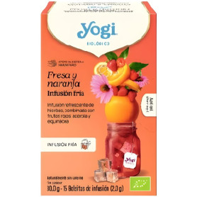 Morango e Laranja Infusão Fria 15 Filtros Yogi Tea