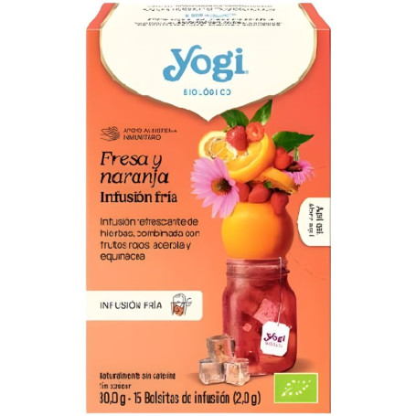 Morango e Laranja Infusão Fria 15 Filtros Yogi Tea