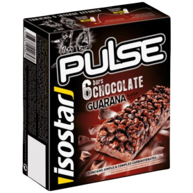 Barras Pulse Chocolate Sabor Guaraná 6 Unidades Isostar