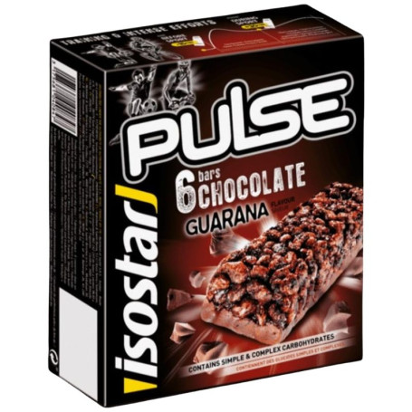 Barras Pulse Chocolate Sabor Guaraná 6 Unidades Isostar