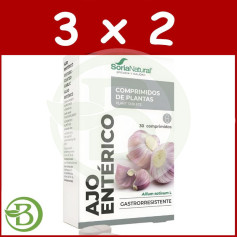 Pacote 3x2 alho entérico com 30 comprimidos Soria Natural