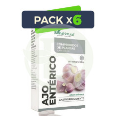Pacote com 6 comprimidos de alho entérico Soria Natural