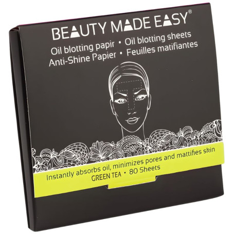 Papel Absorvente de Chá Verde 80 Folhas Beauty Made Easy