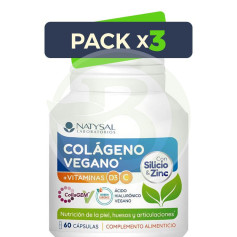 Pack 3x Colagénio Vegano 60 Cápsulas Natysal