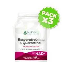 Pack 3x Resveratrol e Quercetina com Nad+ 60 Cápsulas Natysal