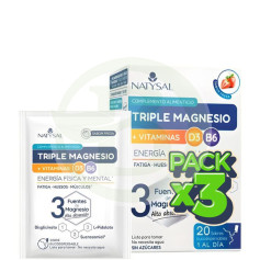 Pack 3x Magnésio Triplo 20 Saquetas Natysal