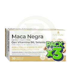 Pack 3x Maca Negra com B6, Selénio e Zinco 30 Cápsulas Natysal