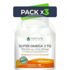 Pack 3x Súper Ómega 3 Tg (350 Epa-250 Dha) 60 Cápsulas Natysal