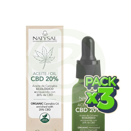 Pack 3x Aceite De Cannabis Ecológico con 20% De Cbd 15Ml Natysal