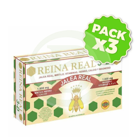 Pack 3x Reina Real 3D 20 Ampollas Robis