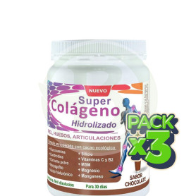 Pack 3x Super Colágeno Hidrolizado Sabor Chocolate 300Gr Robis
