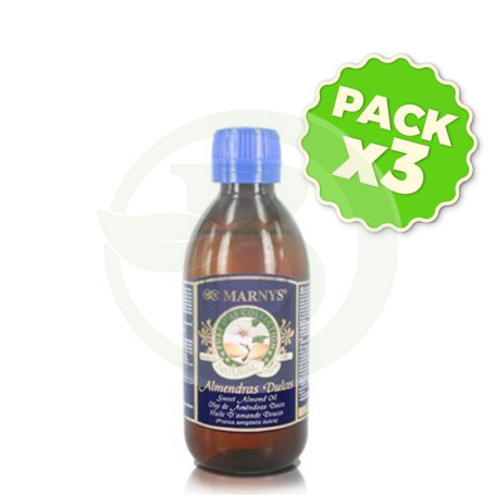 Pack 3x Aceite Puro de Almendras Dulces 250Ml. Marnys