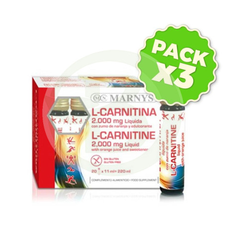 Pack 3x L-Carnitina Viales Marnys