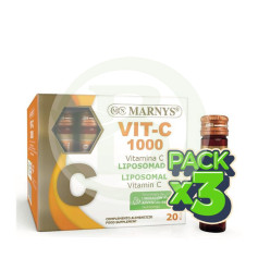 Pack 3x Vit-C 1000 Lipossoma 20 Frascos de Marnys