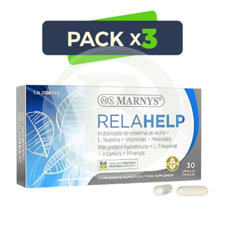 Pack 3x Relahelp 30 Capsulas Marnys