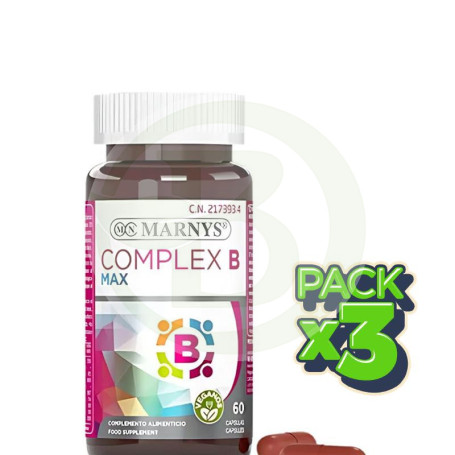 Pack 3x Complex B Max 60 Cápsulas Marnys