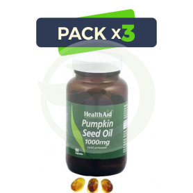 Pack 3x Aceite de Calabaza 1000Mg. Health Aid