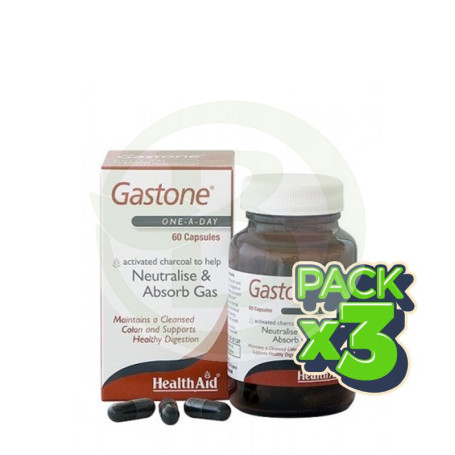 Pack 3x Gastone (Carbón Puro Activado) Health Aid