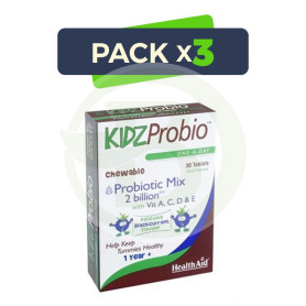 Pack 3x KidzProbio Comprimidos Masticables Health Aid