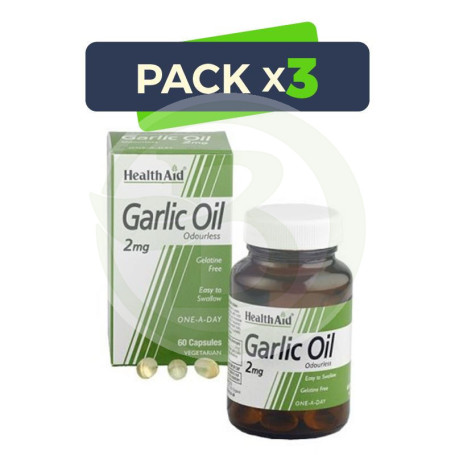 Pack 3x Aceite de Ajo (Alliun Ursinum) Sin Olor Health Aid