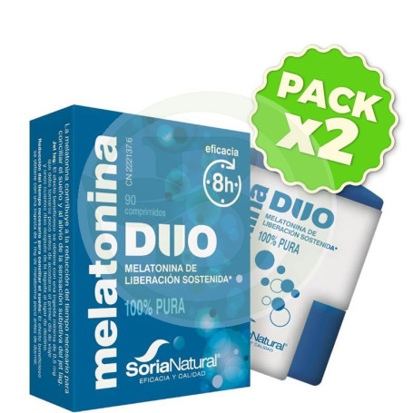 Pack 2x Melatonina Duo 90 Comprimidos Soria Natural