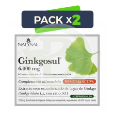 Pack 2x Ginkgosul 6.000Mg. 60 Comprimidos Natysal