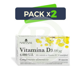 Pack 2x Vitamina D3 4000Ui 30 Capsulas Natysal