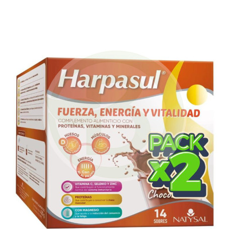 Pack 2x Batido Fuerza Energía y Vitalidad Chocolate 14 Sobres Natysal