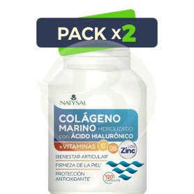 Pack 2x Colágeno Marino con Ácido Hialurónico 120 Cápsulas Natysal