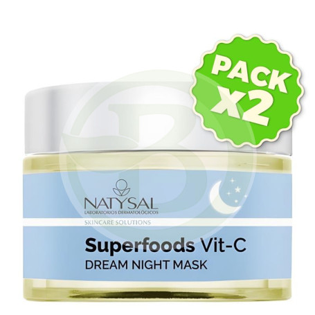 Pack 2x Superfoods Mascarilla De Noche con Vitamina C 50Ml Natysal