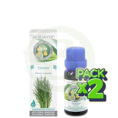 Pack 2x Aceite Esencial Alimentario de Vetiver 15Ml. Marnys