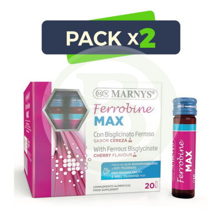 Pack 2x Ferrobine Max 20 Viales Marnys