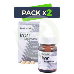 Pack 2x Hierro (Bisglicinato) 30Mg. 90 Comprimidos Health Aid