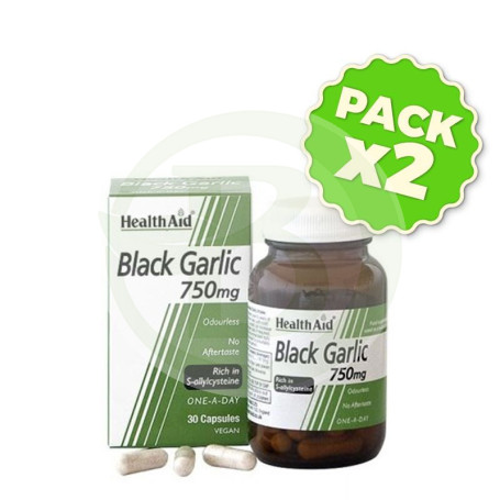Pack 2x Ajo Negro 750Mg. Health Aid
