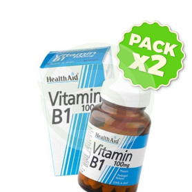 Pack 2x Vitamina B1 (Tiamina) 100Mg. Health Aid