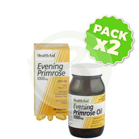 Pack 2x Aceite de Onagra 1000Mg. Health Aid