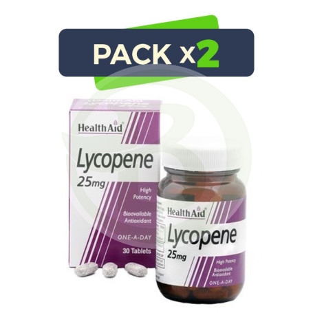 Pack 2x Licopeno 25Mg. Health Aid