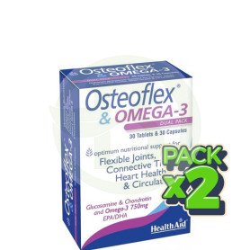 Pack 2x Osteoflex + Omega 3 30+30 Comprimidos Health Aid